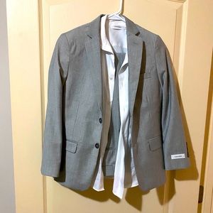 Calvin Klein boys grey suit with shirt